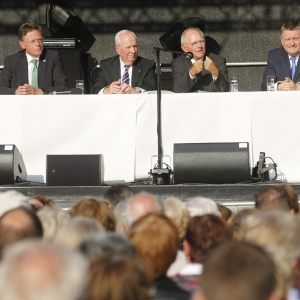 Rede auf dem Marktplatz in Neuss, September 2015